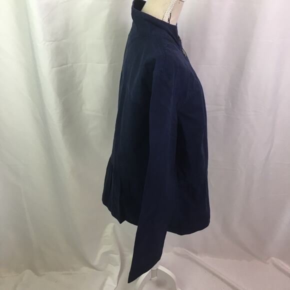 Denim & Co Twill Peplum Waist Jacket Navy XS - Picture 5 of 15